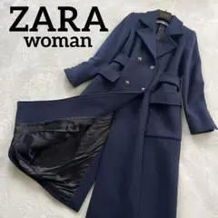 ●希少　ザラ　ロング　トレンチ　チェスター　コート　銅ボタン　ダブル　ウール