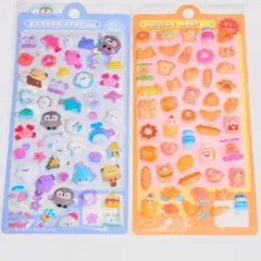 ★３Ｄシール２枚セット★ぷくぷくシール★ぷっくりデザイン★Ｅ０５