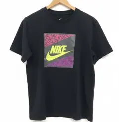 NIKE ナイキ Tシャツ Lサイズ ブラック デカロゴ プリント クルーネック