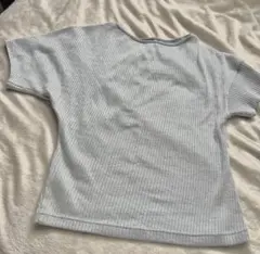 ADOREアシンメトリーリブ編み グレー 半袖Tシャツのサムネイル