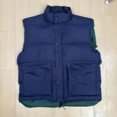 白タグ 90s Eddie Bauer ネイビー ダウンベスト L