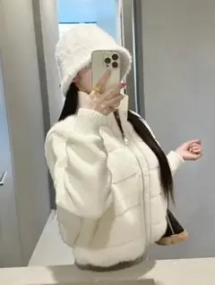 DHOLIC 2WAYニットスリーブエコファーダウンジャンパー