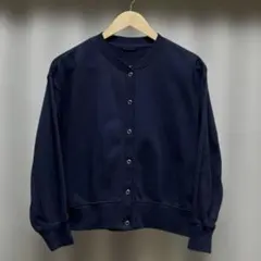 GU クルーネック スウェットカーディガン 150cm ネイビー