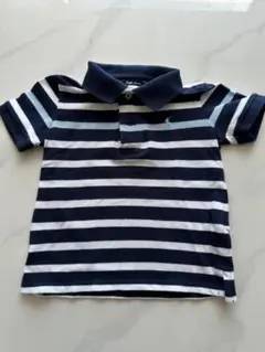 Ralph Lauren ネイビー/ホワイト ストライプ ポロシャツ