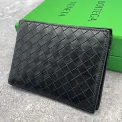 【美品】ボッテガヴェネタ　折り財布　イントレチャート　ブラック　黒