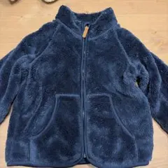 H&M ネイビー フリース ジップアップアウター　85cm