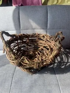 山葡萄　自然素材のオープンバスケット　手作り