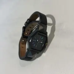 DIESELディーゼルブラックレザー腕時計黒アナログレディース