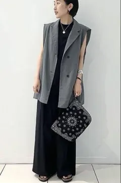 イエナ　IENA シアー　ブラウス　ジレ　グレー　グレンチェック