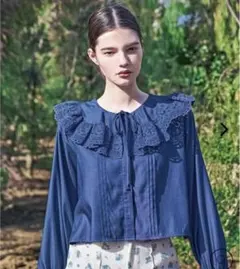 POPPY ラッフルカラーデニムブラウス　あさぎーにょ 2026年最新】poppy あさぎーにょ ブラウスの人気アイテム - メルカリ