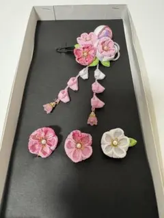 七五三髪飾り　つまみ細工　ピンク