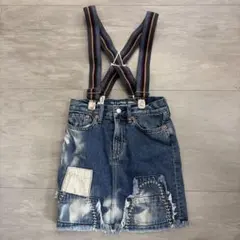 美品ゴートゥーハリウッドデニムスカートサスペンダー付き　フィス　130