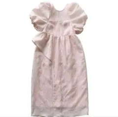 ANDRESD bubble sleeve jacquard dress