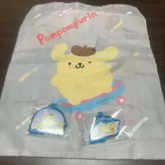 ポムポムプリンのガチャガチャ！キーホルダーと袋の3個セット