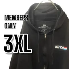 【928】MEMBERS ONLY パーカー 3XL 黒 オーバーサイズ 大きめ