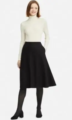 ユニクロ 409072 ウールブレンドフレアスカート　M