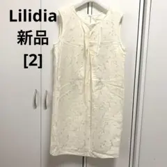 Lilidia リリディア　アイボリー　ノースリーブ膝丈ワンピース　新品タグ付きのサムネイル