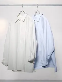 UNIQLO C ブロードオーバーサイズシャツ ストライプ L ブルー