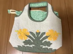 ハワイアンキルト 花柄キルティングトートバッグ