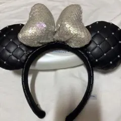 レザー×パール スパンコール ディズニー カチューシャ ミニー