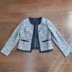 ツイード　ノーカラージャケット　卒業式　入学式