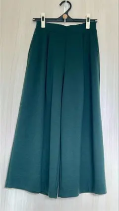 CLOCHE：ダークグリーンカラーワイドパンツ(フリーサイズ)