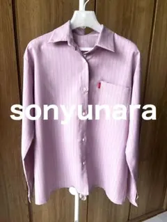 sonyunara 長袖 ストライプシャツ ピンクのサムネイル