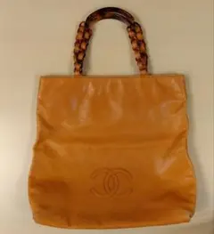 CHANEL レザー トートバッグ　テラコッタオレンジ系