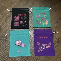 ベトナム　巾着　4枚おまとめ