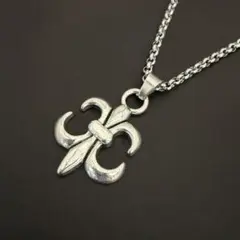 1本　百合の紋章　ロールチェーン　ネックレス　50cm(幅2mm)