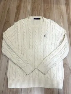 美品Polo Ralph Lauren クルーネック　ケーブルニットセーター刺繍