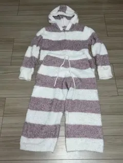 ジェラートピケ　モコモコパジャマ フード ジップ付き