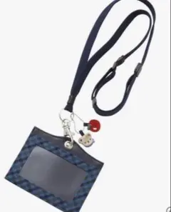 ファミリア　パスケース　ネームホルダー　青　チェック