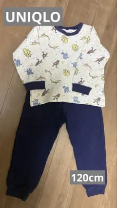ユニクロ　恐竜柄 キルトパジャマ 120cm