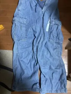 GU デニムスーパーワイドカーゴパンツ Sサイズ