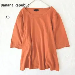 バナナリパブリック 半袖Tシャツ XS オレンジ カットワーク刺繍 ボートネックのサムネイル
