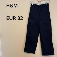 【H&M】ストレートパンツ/カーゴパンツ/チノパン/黒/ブラック/シンプル