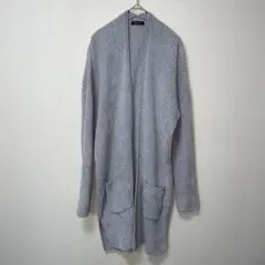 Raf Raf グレー　リブ編み　カーディガン　カジュアル　シンプル　M
