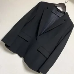 ウォッシャブルテーラードジャケットZ シングルボタン　スーツ　ブラック　 XL