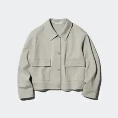 UNIQLO ジャージーリラックスジャケット グリーン