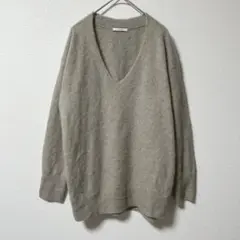 BAYFLOW ラクーン混ニット Vネック ゆったり 高見え グレージュ