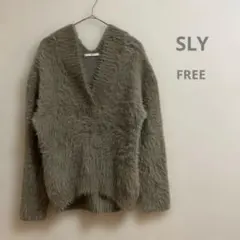 SLY シャギーニット　オフショル　Vネック FREE