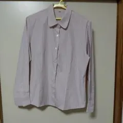 ストライプ長袖シャツ 15号サイズ 薄いピンク