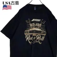 USA古着 ロックンロール カーイベントTシャツ 黒 XL ブラックtシャツ車