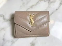 Saint Laurent　カサンドラ　三つ折り　ベージュ