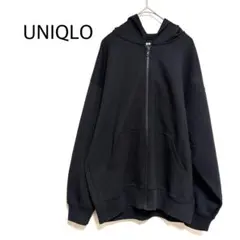 ユニクロ フルジップ パーカー（M）ブラック 定番 無地 ベーシック