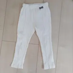 女の子　リブ編みレギンス リボン付き(100cm)