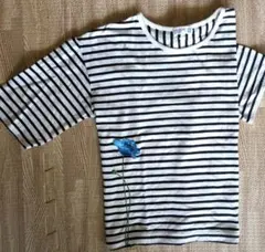 RAG MART ボーダーTシャツ 120cm 花刺繍のサムネイル