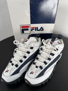 FILA CONFLICT MIDスニーカー ホワイト ネイビー 25.5cm - メルカリ