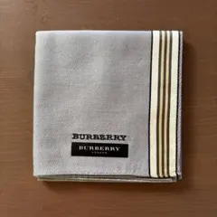 新品 BURBERRY バーバリー メンズハンカチ グレー系 ストライプのサムネイル